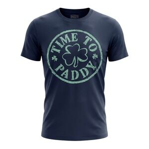 Time To Paddy Shamrock Graphic T-Shirt Small S Black St Patricks Day